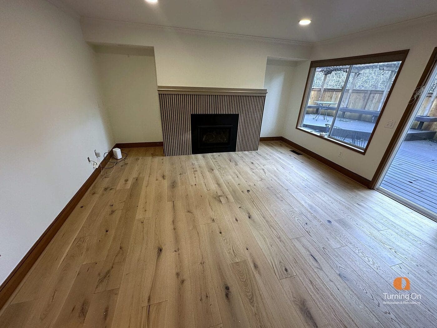 Fireplace & Living Room Remodel after