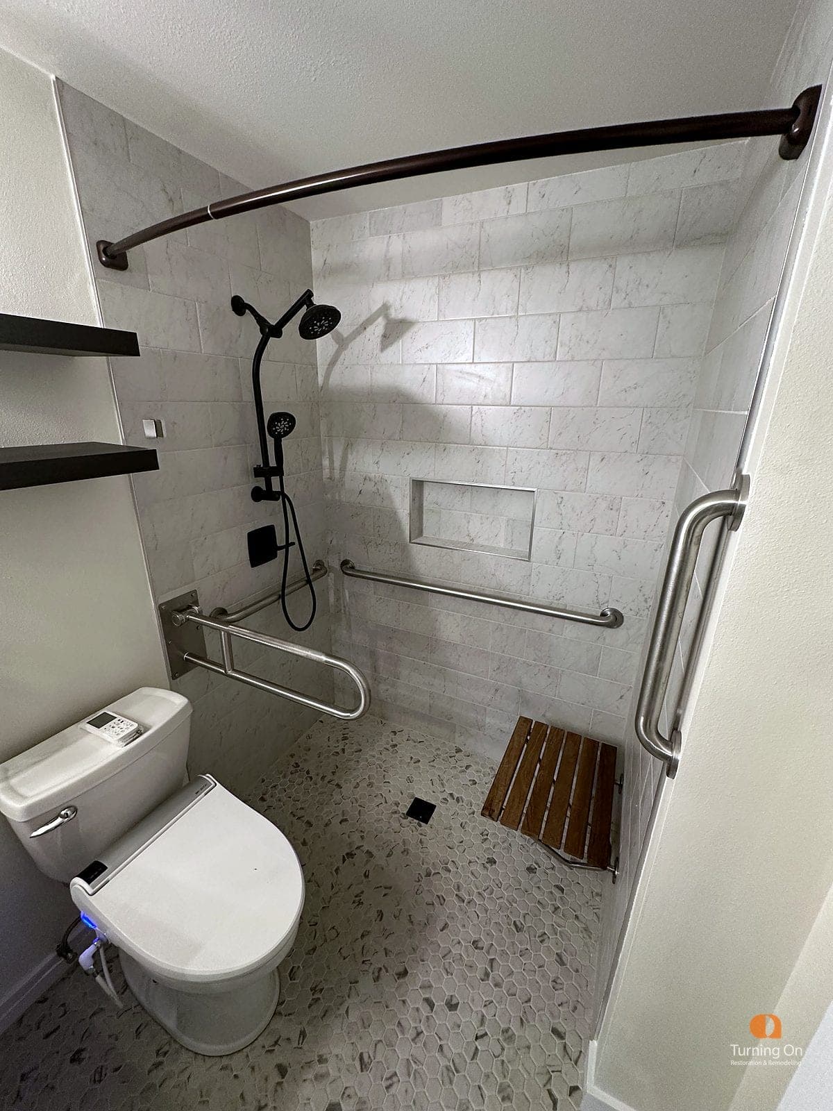 ADA roll-in shower remodel, accessible bathroom remodeling near Lynnwood, WA