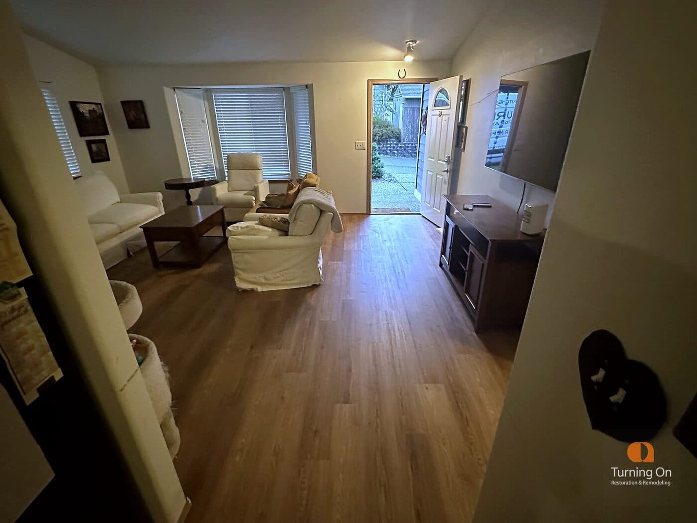 New LVP Flooring & Living Room after