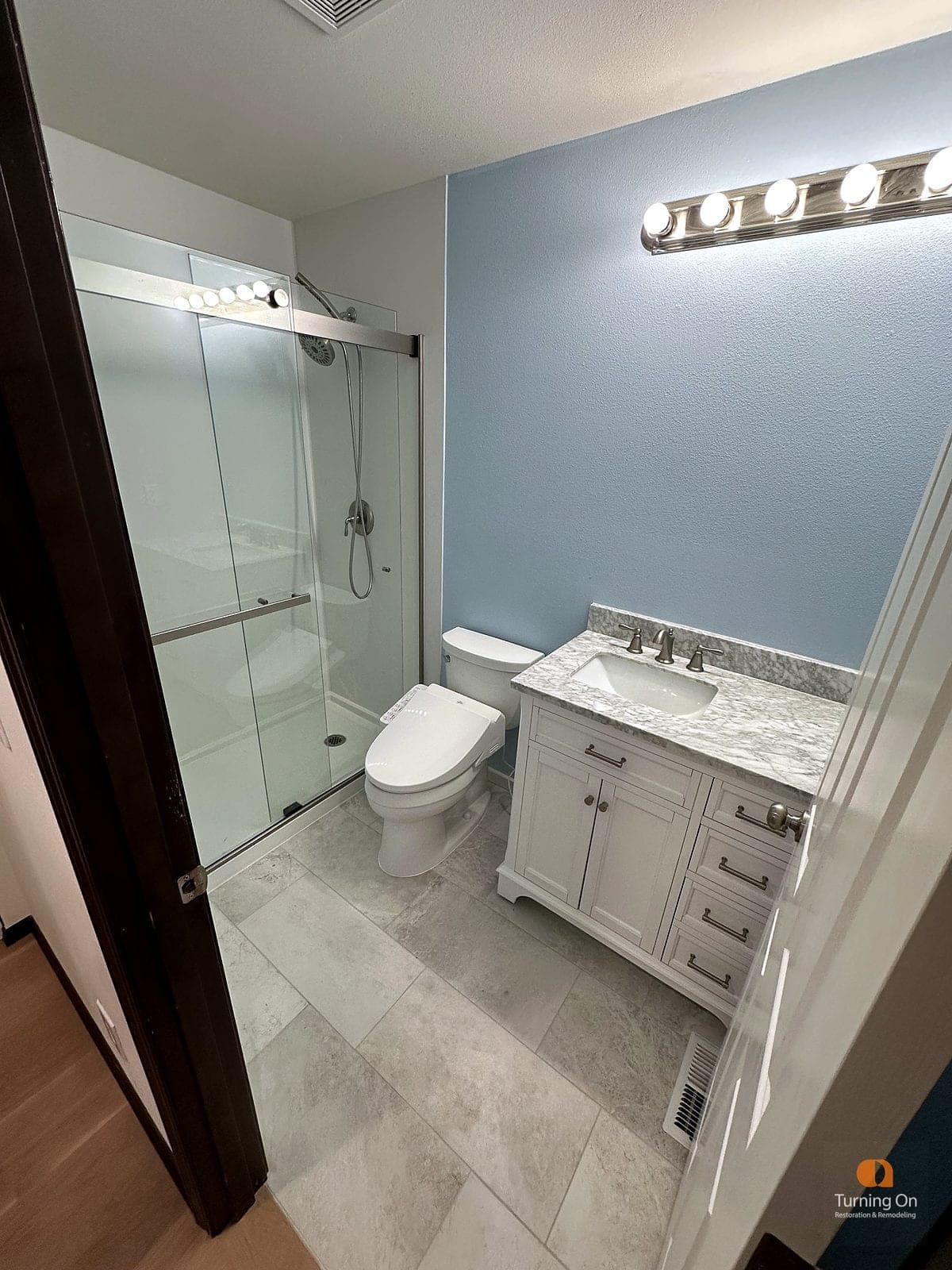 Sliding glass shower remodel, bathroom remodeling near Redmond, WA