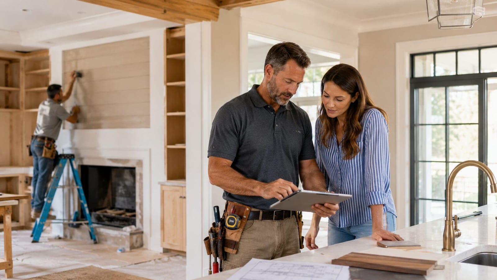 Homeowner reviewing an insurance claim document